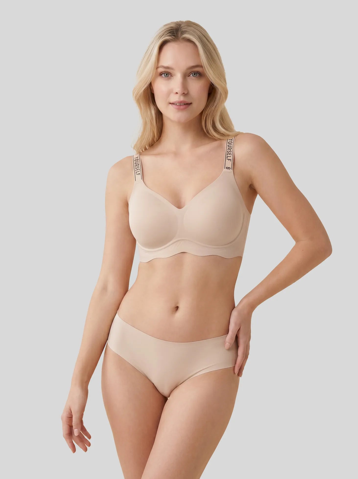 Soutien-Gorge Push Up Sans Fil avec Volants dans le Bord