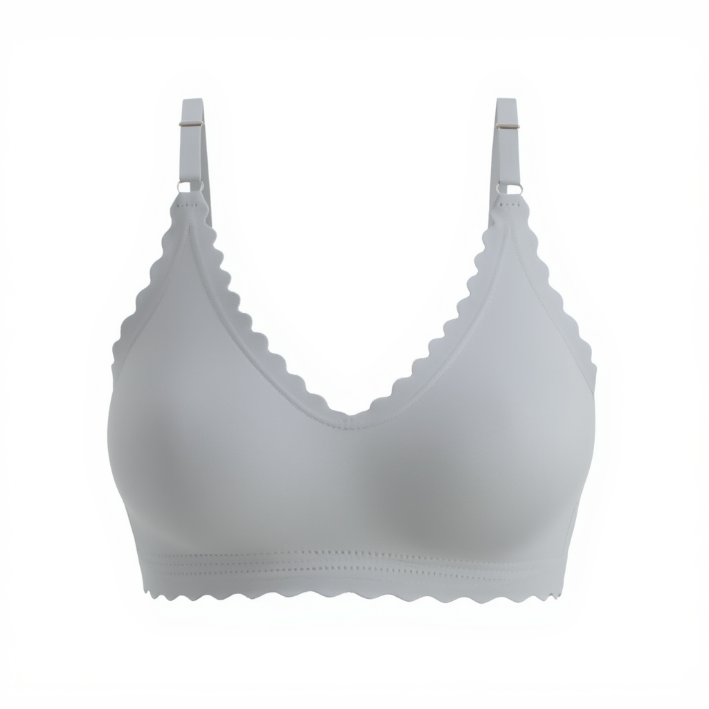 Scalloped Wireless Push Up Bra