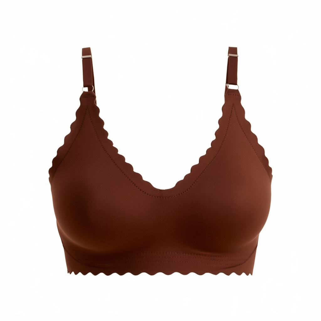 Scalloped Wireless Push Up Bra
