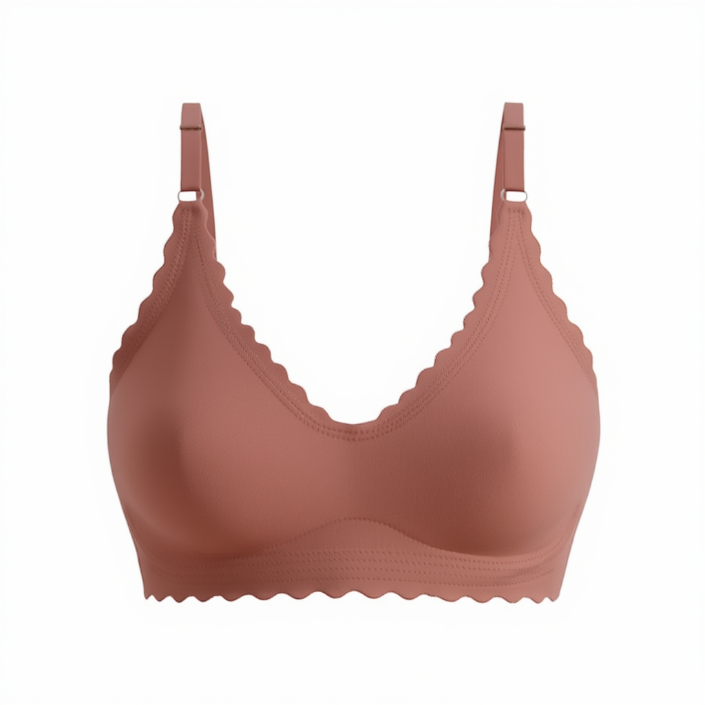 Scalloped Wireless Push Up Bra