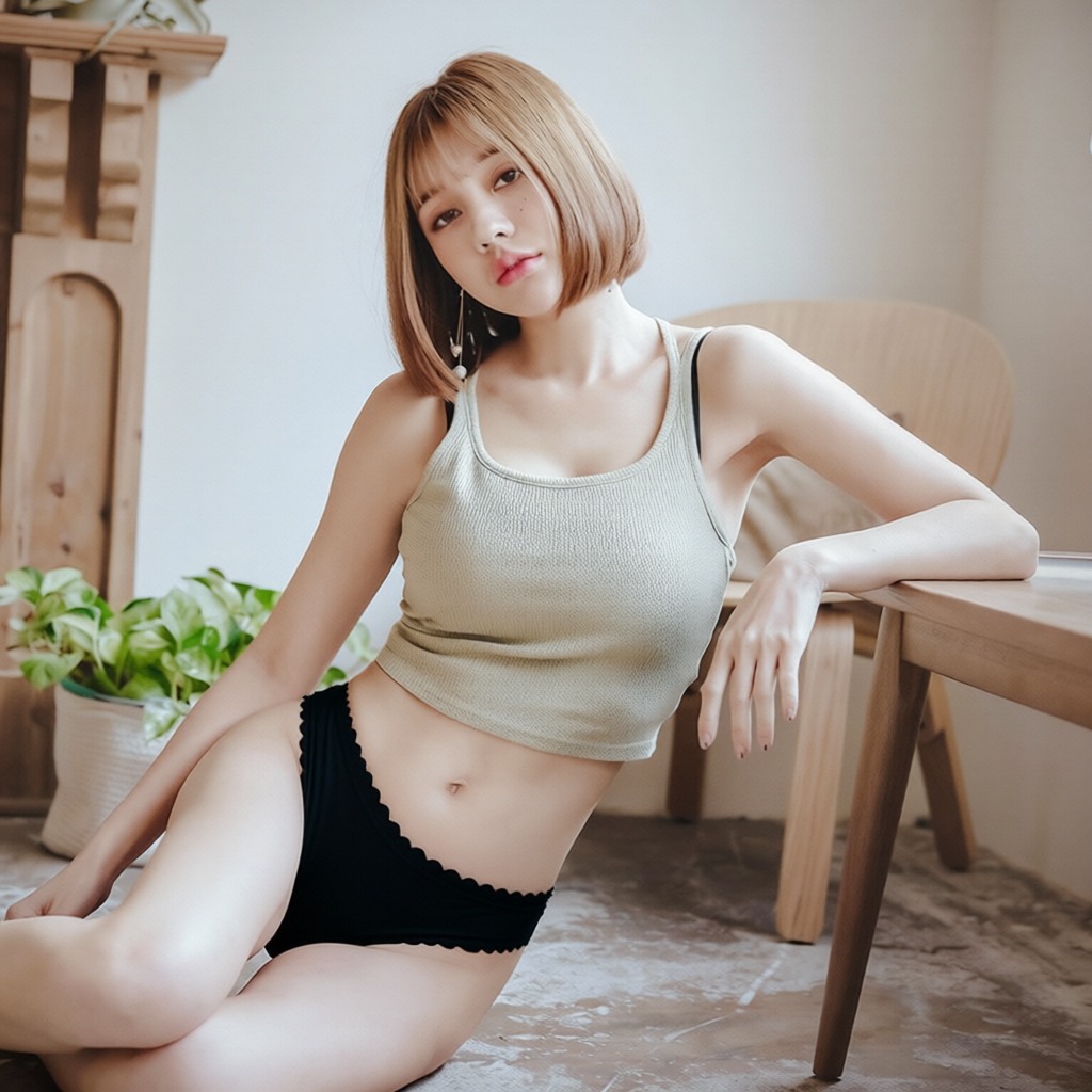 Scalloped Nude Feel Seamless Brazilian Underpants